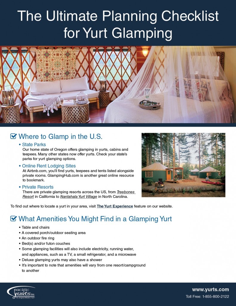 Planning Checklist for Yurt Glamping Pacific Yurts